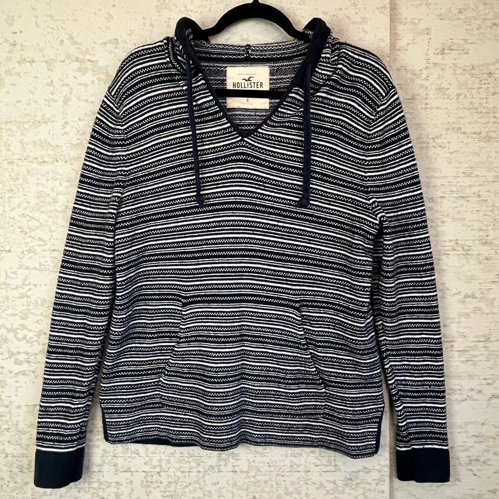 HOLLISTER Men's Striped Hooded Sweater Kurt Cobain Small Grunge